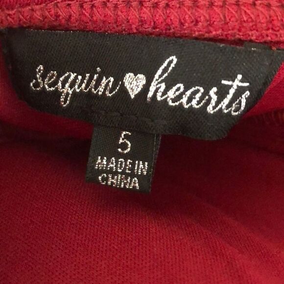 Sequin Hearts Red Sleeveless Chocker Dress Sz 5 - Picture 11 of 14